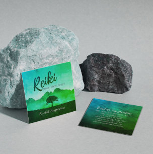 Natuurlijke Reiki Meester Yoga Meditatie instructe Vierkante Visitekaartje