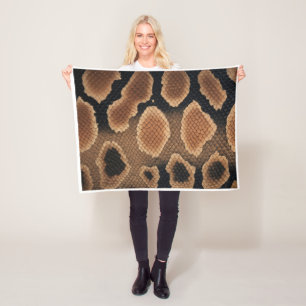 Natuurlijke reptiel slangenhuid print fleece deken