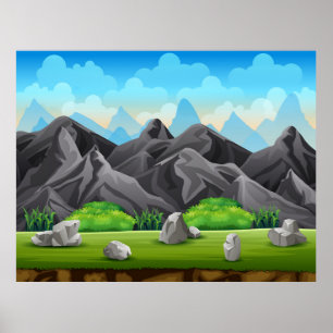 Natuurlijke rots berg poster