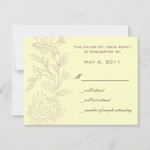 Natuurlijke/Roze Save the Date RSVP Kaartje