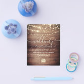 Natuurlijke Rustieke Hout & Witte Lichtjes String Flyer (Enkel)