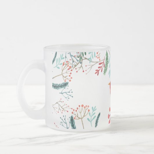 Natuurlijke Rustieke Kerstmis Matglas Koffiemok (Links)