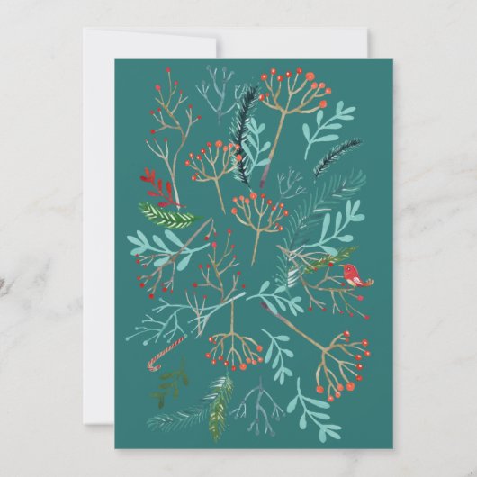 Natuurlijke Rustieke Kerstmis Uitnodiging (Achterkant)