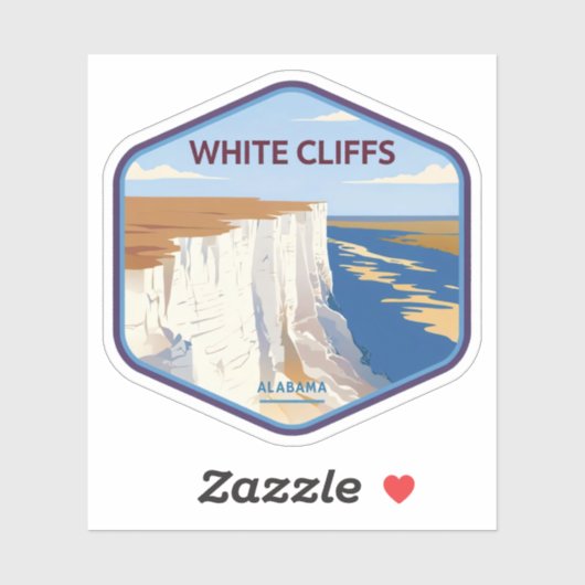 Natuurlijke schoonheid van de witte kliffen van Ep Sticker (Vel)