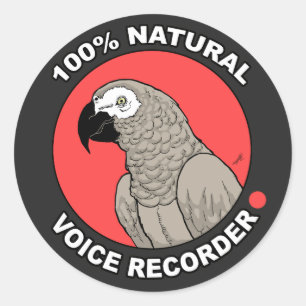 natuurlijke spraakrecorder ronde sticker