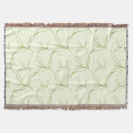 Natuurlijke Tea Leaf Mint Green Naadloos Patroon Deken