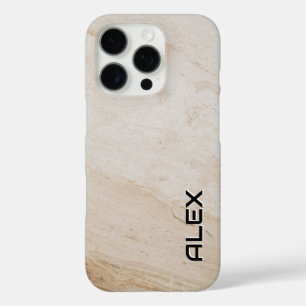 Natuurlijke travertijn textuur - aards stenen patr iPhone 16 pro hoesje