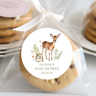 Natuurlijke Vreugde Herten Baby Shower Ronde Sticker