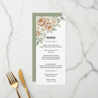 Natuurlijke Waterverf Botanische Trouwdinermenu Menu