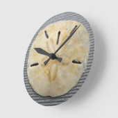 Natuurlijke zanddollar ronde klok (Hoek)