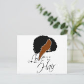 Natuurlijke zwarte haarhaar | Liefde zit in de Hai Briefkaart (Staand voorkant)