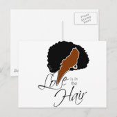 Natuurlijke zwarte haarhaar | Liefde zit in de Hai Briefkaart (Voorkant / Achterkant)