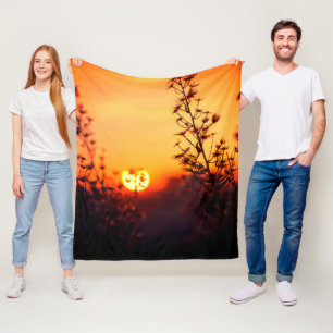 Natuurpalet Avondgloed Zonsondergang Zachte Schoon Fleece Deken