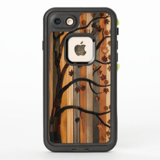 Natuur's Art: Houten Plank Tree Mozaïek Telefoonho