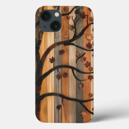 Natuur's Art: Houten Plank Tree Mozaïek Telefoonho iPhone 13 Hoesje