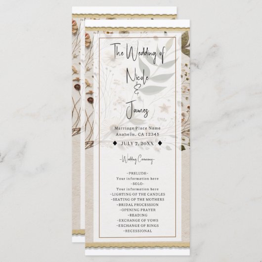 Natuur's Beauty Botanische Bloemen & Bladeren Brui Programma (Voorkant / Achterkant)