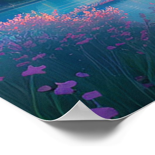 Natuur's Canvas, Charming Lake en Golden Sunset Poster (Hoek)