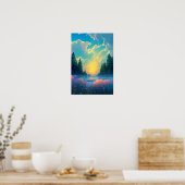 Natuur's Canvas, Charming Lake en Golden Sunset Poster (Keuken)