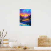 Natuur's Canvas, Sunset Glow over Valley Poster (Keuken)