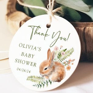 Natuur's Delight Bunny Baby shower Favor Gift Labe Bedankjes Labels