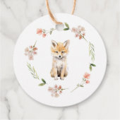 Natuur's Delight Fox Baby shower Favor Gift Label (Achterkant)