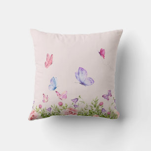 Natuur's Embrace - Floral Love & Butterfly Dreams Kussen