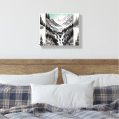 Natuur's Essence: Zwart & Wit Landschap T-Shirt Canvas Afdruk (Insitu (Slaapkamer))