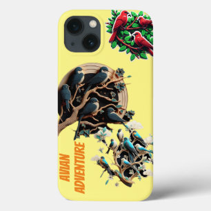 "Natuur's Harmony: Birds in Trees iPhone Case" iPhone 13 Hoesje