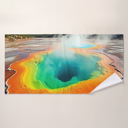 Natuur's kleurrijke Hot Spring Art Bad Handdoek (Badhanddoek)