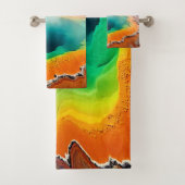 Natuur's kleurrijke Hot Spring Art Bad Handdoek (Insitu)