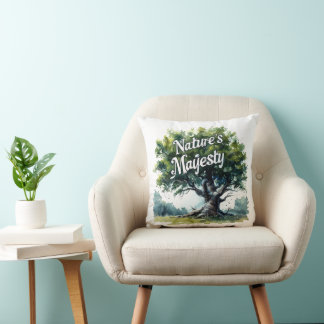 "Natuur's Majesty" - grillige eiken boom gooi pil Kussen