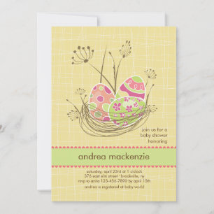 Natuur's Nest Baby shower Invitation Kaart
