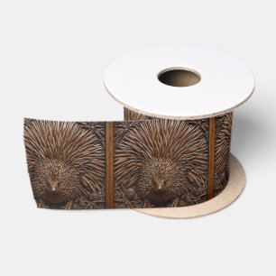 Natuur's Quill: De Australische Echidna in Hout, Lint