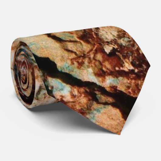 Natuursteen/aarde tonen stropdas (Opgerold)