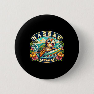 Nau Hamas Cute Zeeschildpad surft Ronde Button 5,7 Cm