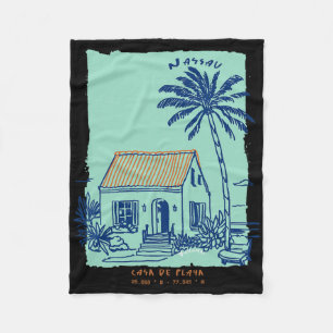 Nau Hamas Souvenir Vintage Caribische Cruise Kunst Fleece Deken