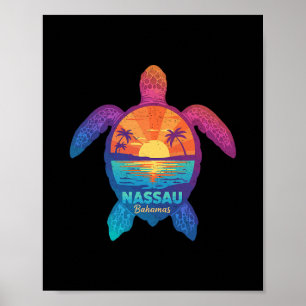 Nau Hamas Tie Dye Zeeschildpad Hamas Strandvakanti Poster