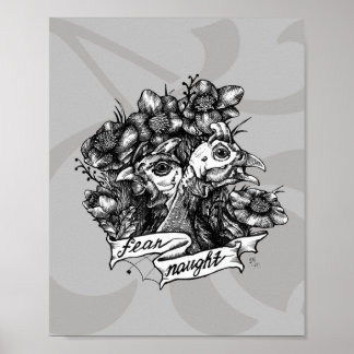 NAUGHT: Guinee-Tattoo Kunst met achtergrond Poster