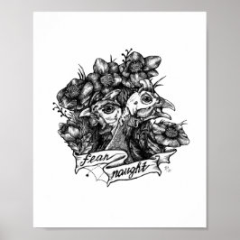 NAUGHT: Guinee-Tattoo Kunst (witte achtergrond) Poster