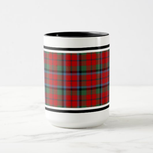 Naughton Clan Tartan Pattern Red Pset Mok (Midden)