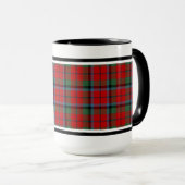 Naughton Clan Tartan Pattern Red Pset Mok (Voorkant rechts)