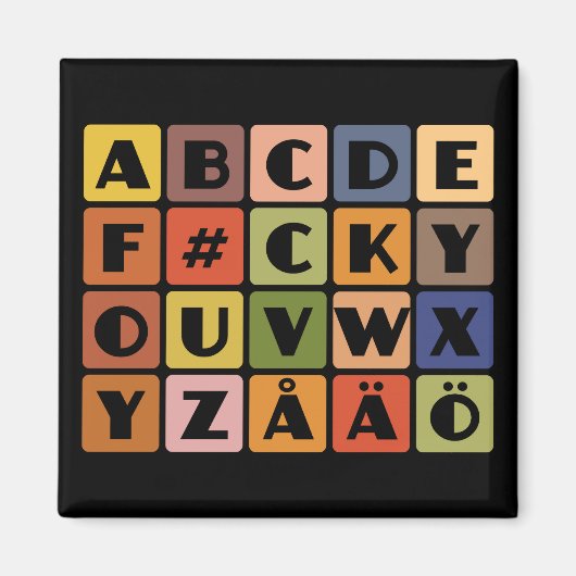 Naughty Alphabets magnet Magneet (Voorkant)