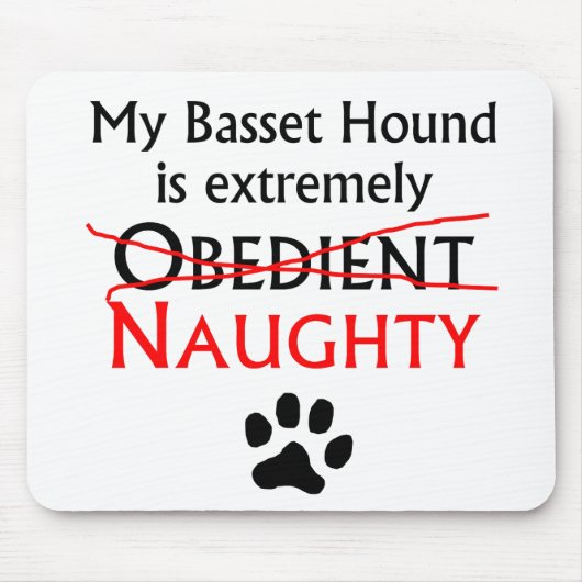 Naughty Basset Hound Muismat (Voorkant)