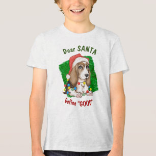 Naughty Beagle Pup Holiday Tri-Blend Shirt