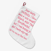 Naughty Black en Tan Coonhound Grote Kerstsok (Voorkant (Hangend))