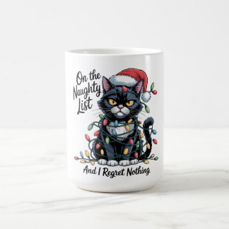 Naughty Cat Christmas Mug – Funny Santa Hat  Koffiemok