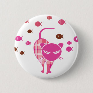 Naughty Cat Ronde Button 5,7 Cm