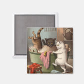 Naughty Cats - Washday Fridge Magnet (Recto/Verso)
