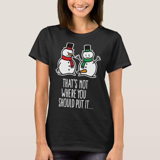 Naughty Christmas Gezegde Dirty Snowman Cartoon Ug T-shirt (Voorkant)