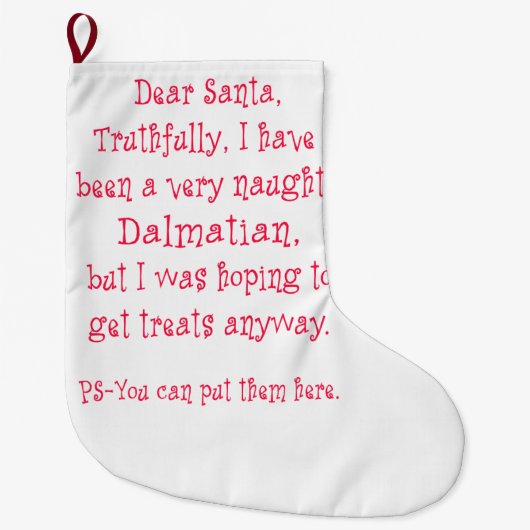 Naughty Dalmatian Grote Kerstsok (Voorkant)
